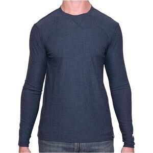 NWT! Meriwool Mens 100% Merino Wool Base Layer L/S Shirt‎ Denim Blue L